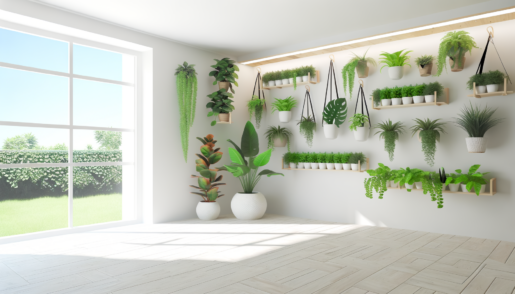 "Plantes luxuriantes d'un jardin d'intérieur optimisé dans un petit espace"